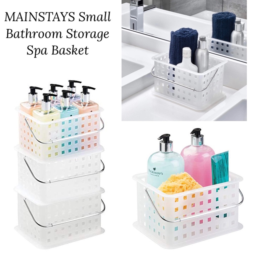 MAINSTAYS Small Bathroom Storage Spa Basket Stacking Organizer